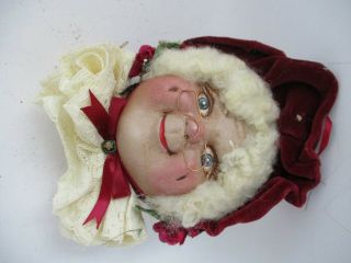 Vintage Lynn West Lasting Endearments Mrs Santa Clause Christmas Ornament Head