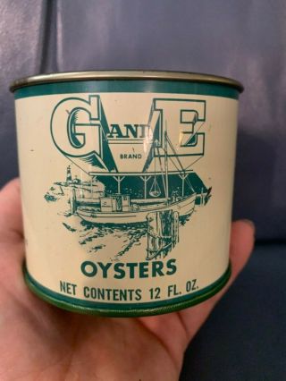 G & E Oyster Can With Lid - 12 Oz - Mt Vernon Packing Co - Princess Anne,  Md
