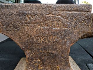 Vintage 125 lb.  HAY BUDDEN Anvil - Farrier Blacksmith Forge 2