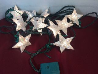 Vintage Star Christmas Lights Holographic Plastic Star Reflectors Adjustable