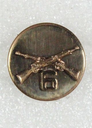 Army Enlisted Collar Pin: 6th Infantry Battalion - Flat,  Gilt,  S/b