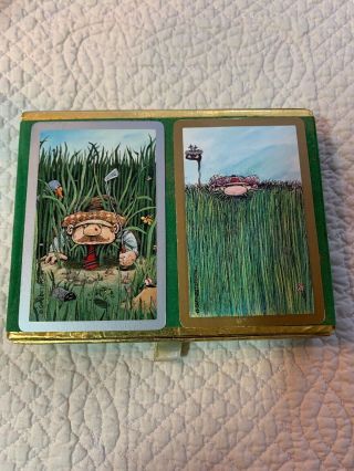 Vintage Congress Golf Man Playing Cards Deck Set Comic Golfing Made In Spain Dad