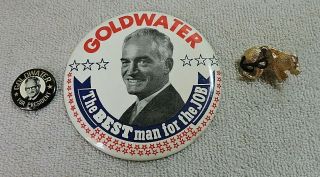 1964 Barry Goldwater 3d Elephant Glasses Best Man Campaign Pin Political X - 3