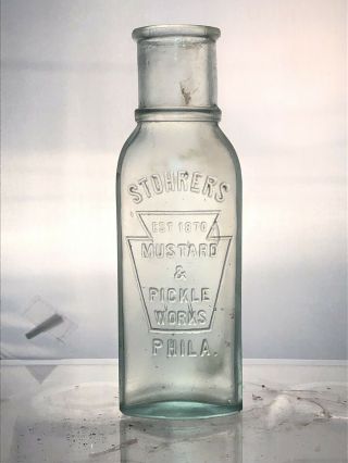 Stohrers Est 1870 Mustard & Pickle Phila Pa Bottle