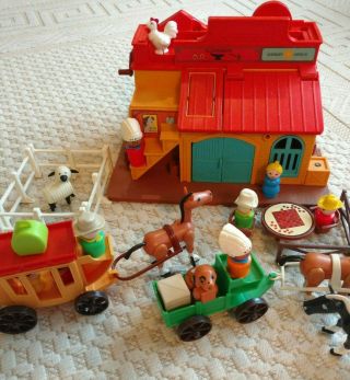 Vintage Fisher Price Western Town Play Set - Complete,