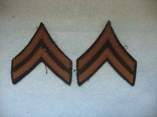 Wwii Us Army Corporal Stripes / Chevrons Wool On Wool.