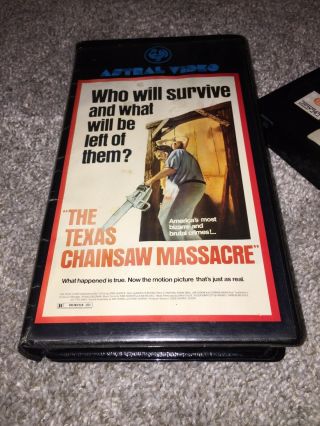 The Texas Chainsaw Massacre ASTRAL VIDEO Release clamshell VHS tape Vintage 2