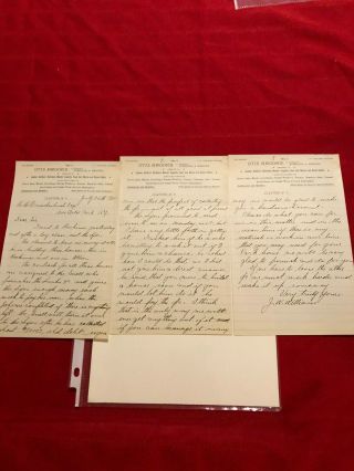 Otis Brooks Clayton Ny To H M Quackenbush Herkimer Ny Letter Jul 26 1900 3pages