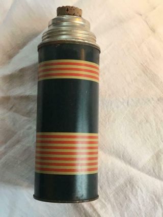 Vintage J.  C.  Jc Higgins Sears Metal Thermos Vacuum Bottle Pint 7399 Cork Stopper