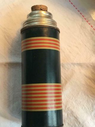 Vintage J.  C.  JC Higgins Sears Metal Thermos Vacuum Bottle PINT 7399 Cork Stopper 3