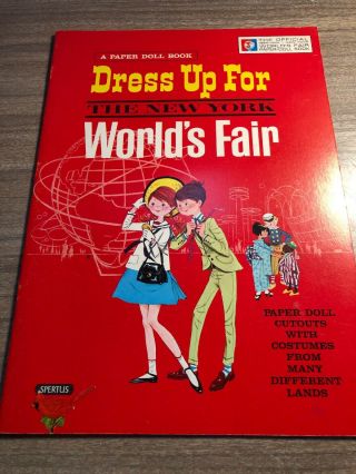 Vtg 1963 Dress Up For The York Worlds Fair Paper Doll Cutout Book