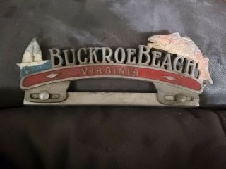 Vintage Buckroe Beach Virginia License Plate Topper Or Bumper Topper