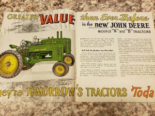 John Deere General - Purpose Tractors Brochure 1938 - 39 Great Gift Idea A,  Conditi 3
