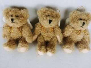 3 Vintage 1990 Boyds Bears Angel Bear Plush Christmas Ornament