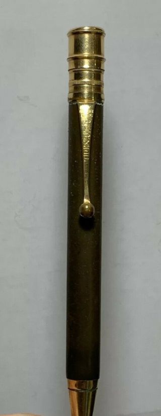 Vintage 1916 Parker Mechanical Pencil With Eraser.  Brown & Gold.  Pat 5 - 16
