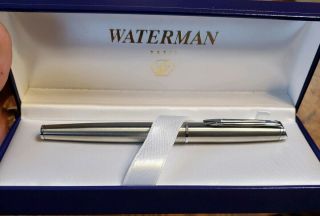 Waterman Hemisphere Stainless Steel Fountain Pen - Fine Nib