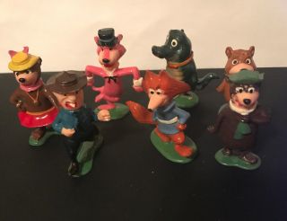 7 Vintage 1960s Marx Yogi Bear Jellystone Park Playset Plastic Figures