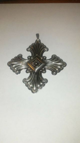 1973 Reed & Barton Sterling Silver Cross Christmas Ornament