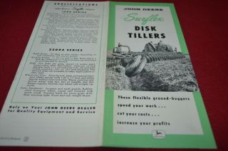 John Deere Surflex Disk Tillers For 1957 Dealer 