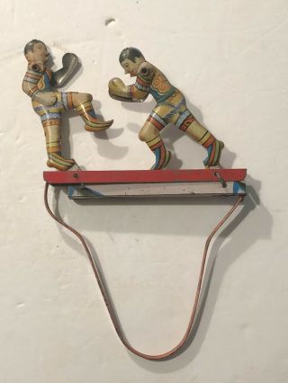 Vintage Kick Boxers - Wrestlers Tin Lithograph Hand Action Toy