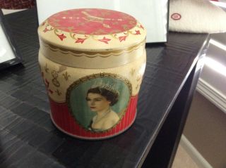 Vintage Queen Elizabeth Coronation 1953 Souvenir Tin Henry Thorne Toffee