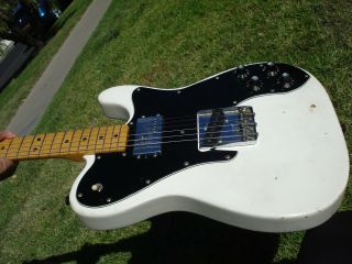 1974 1975 Fender Usa Telecaster Custom Vintage White Refinished Refin 7.  6 Lbs