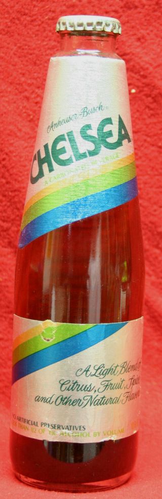 Rare Vintage 1970s Anheuser Busch Chelsea Soft Drink Full Bottle Failed Brand