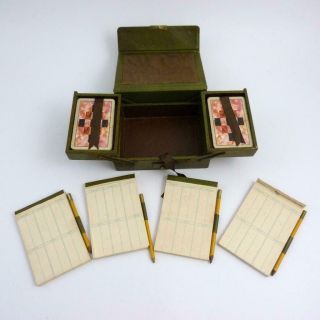 Vintage Bridge Box Set With Playing Cards And Marker Boards