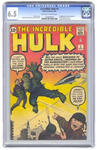 Incredible Hulk 3 Cgc 6.  5 Vintage Marvel Comic Key Origin Retold 1st Ringmaster