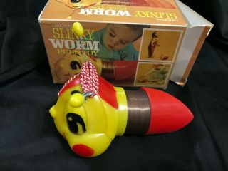 Nos Slinky Worm Pull Toy 1960 