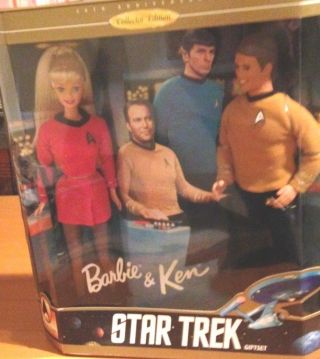 1996 Barbie And Ken Dolls - Star Trek 30th Anniversary Mattel Gift Set - Nib