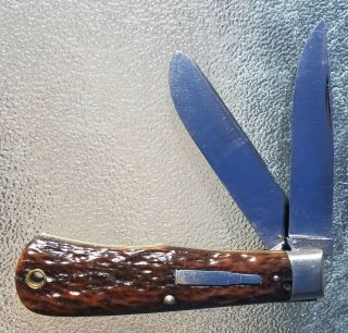 Vintage Remington R1123 Bullet Knife Folding Bone Knives Large Trapper