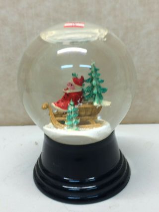 Old Vintage Christmas Snow Globe With Santa On Sleigh - " Austria "