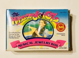 Vintage Wizard Of Oz Jewelry Music Box With Mirror & Dorothy Figurine 1988