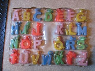 Vintage Toy Alphabet Letters With Animal Characters A To Z - 26 Letters Old Store