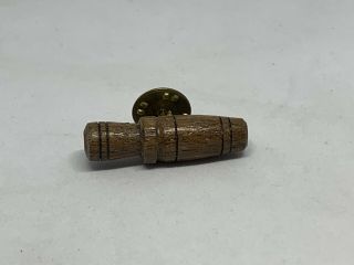 Vintage Tiny Wooden Duck Call Lapel Pin Hunting Outdoor Water Fowl Hunter Gift