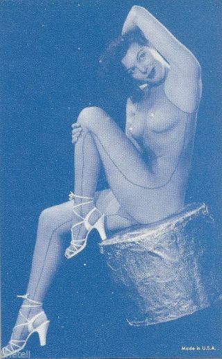 Pin Up - Semi Nude Vendor Arcade / Mutoscope Card - Heels - See Through Body Outfit