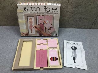 Vintage Tomy Fashion Plates Drawing Toy Set Kit Complete W/ Box