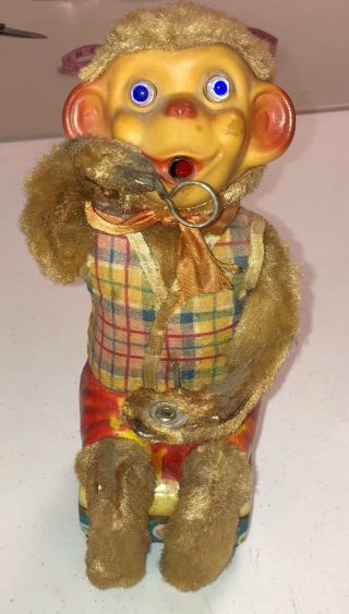 Alps Bubble Blowing Monkey,  Battery Operated 1950s Made Japan Estate Find