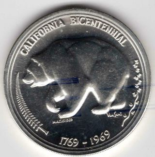 1769 - 1969 Silver California Golden Bear Bicentennial Medallion