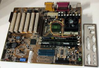 Vintage Abit St6 Socket 370 P3 Intel I815ep - T Motherboard With Cpu And Memory