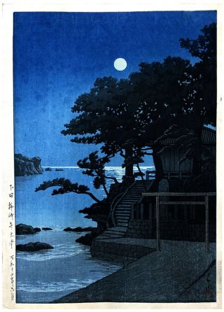 Kakizaki Benten Shrine Shimoda By Kawase Hasui Woodblock Print 1st Ed.