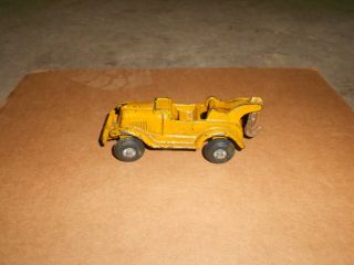Vintage Hubley ? Cast Iron Wrecker Tow Truck,  Yellow,  W/ Rubber Wheels