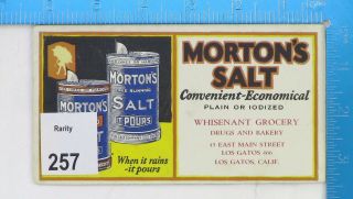 (2) 1930 Morton’s Salt Blotter Ads for Whisenant Grocery In Los Gatos California 2