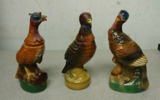 Vintage Wild Turkey Mini Decanters.  Set Of 3 Mini No 1,  2,  And 4