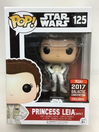 Funko Pop Star Wars 125 Princess Leia (hoth) A 2017 Galactic Convention Excl