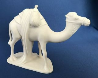 Vintage Nativity Camel Piece - Off White/ivory Colored Porcelain Unglazed - 3 1/2 "