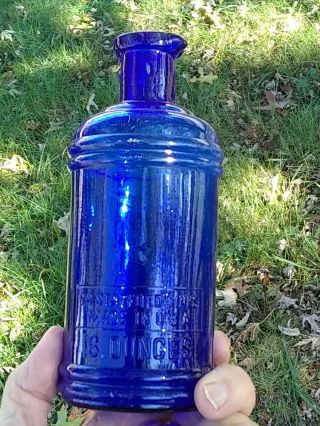 Cobalt blue Stafford Master Ink Bottle inkwell 2