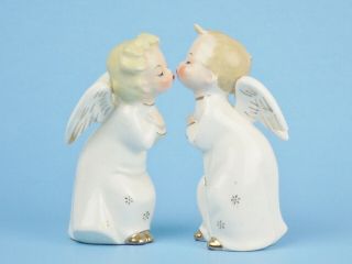 Vintage Ardalt Porcelain Kissing Angels Figurines Made In Japan