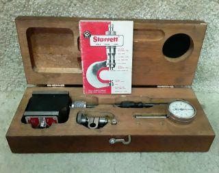 Vintage Starrett 657aa Magnetic Base With Indicator Attachment